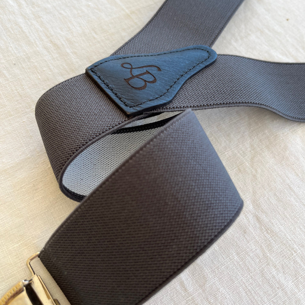 
                  
                    Bretelle Unie Gris Sombre Victor bande
                  
                