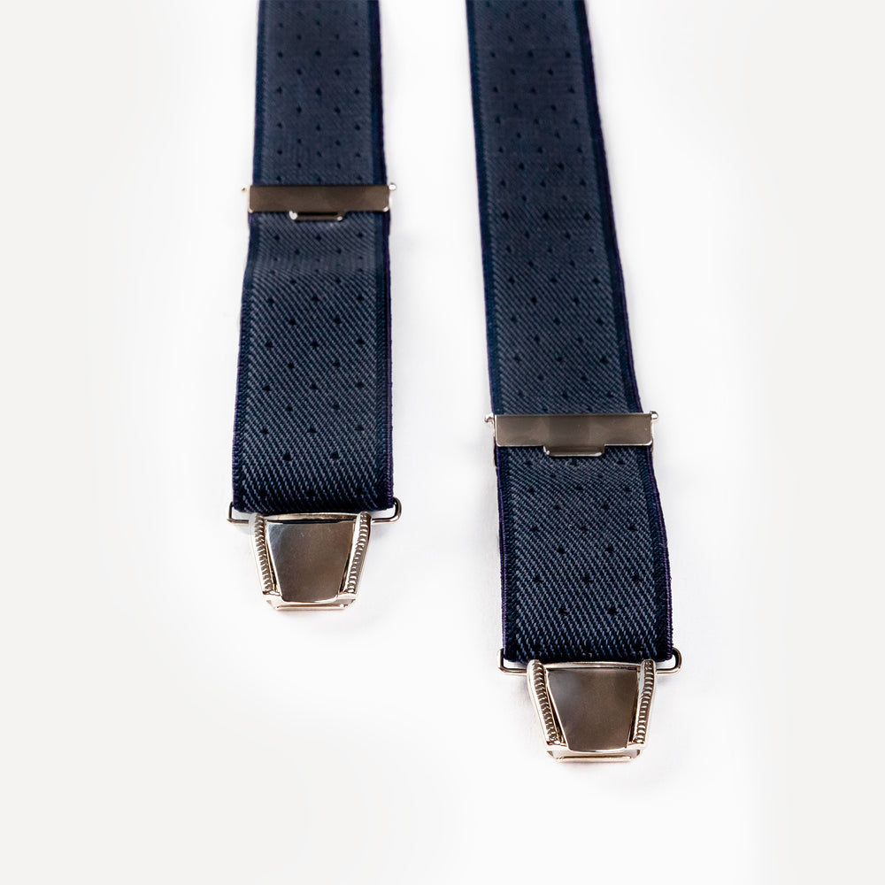 
                  
                    Bretelle bleu marine pois Gustave pince
                  
                