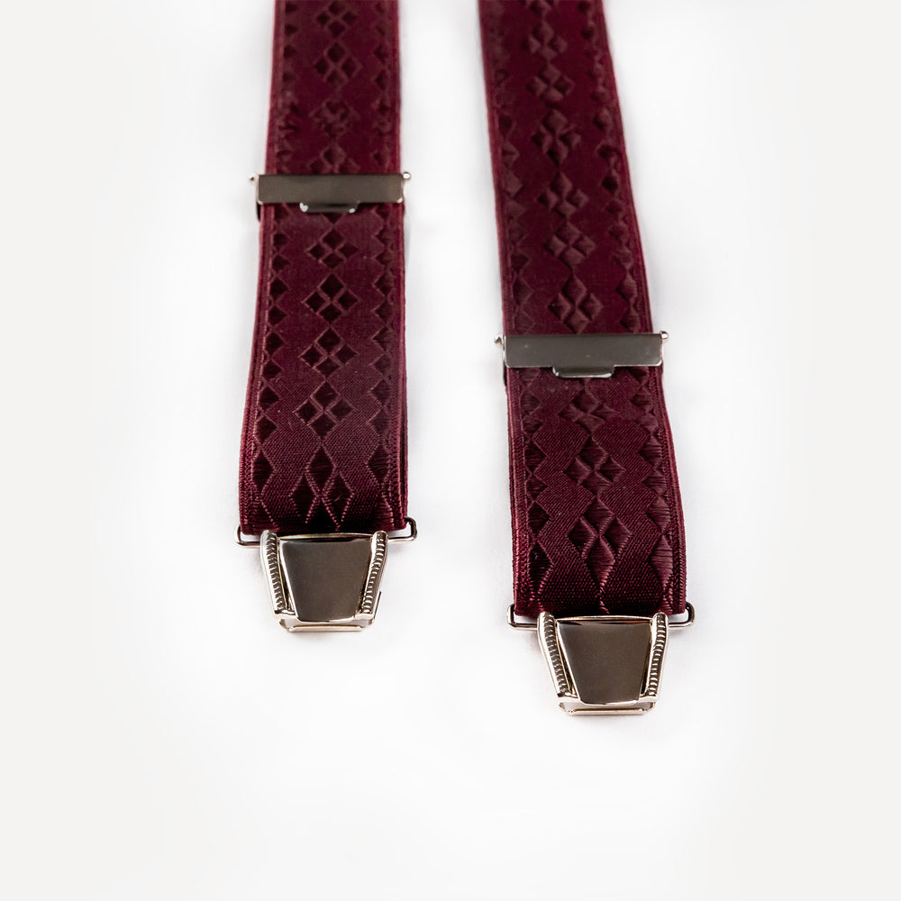 
                  
                    Bretelle bordeaux losange Léopold pince
                  
                