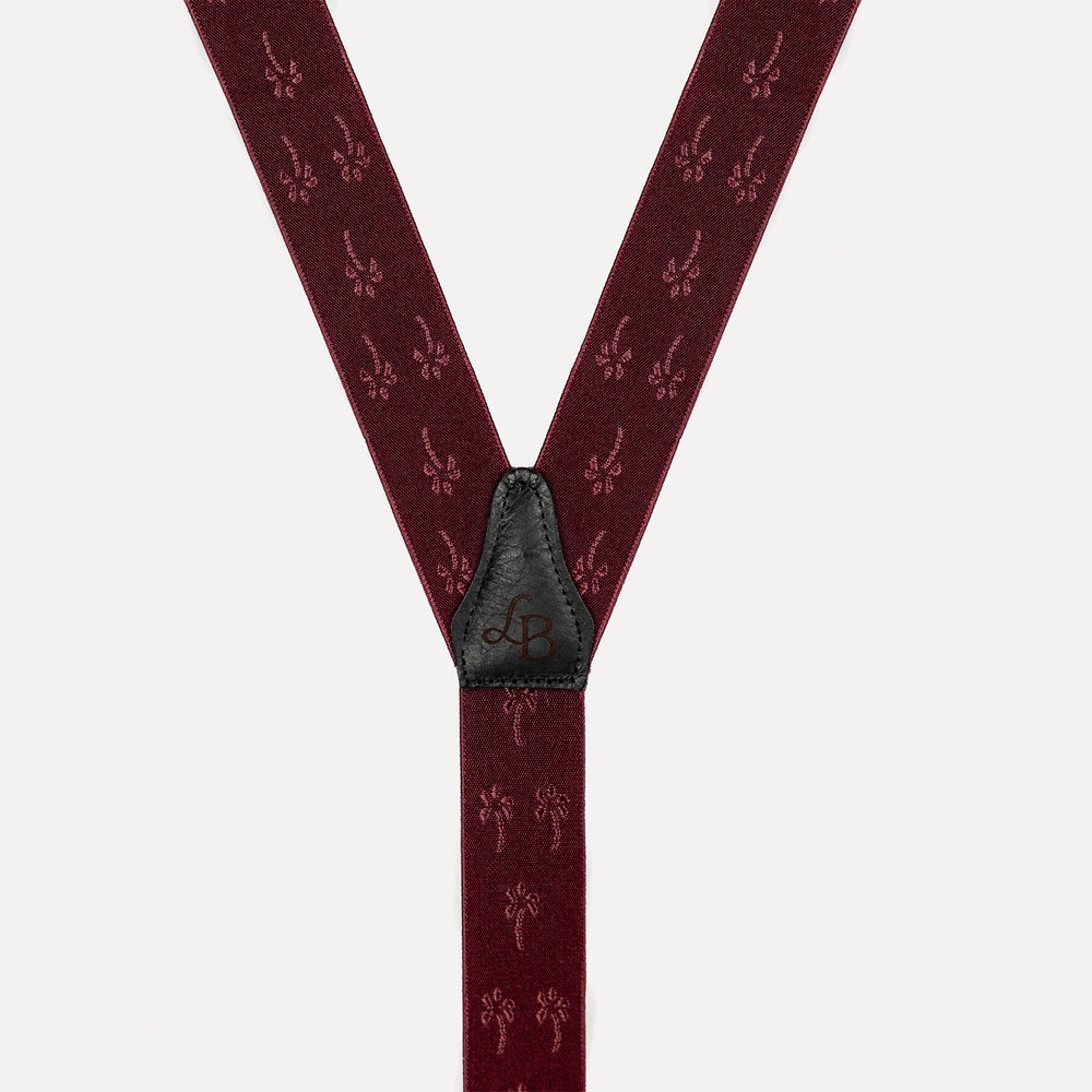
                  
                    Bretelle fantaisie bordeaux Palmier Matteo cuir
                  
                