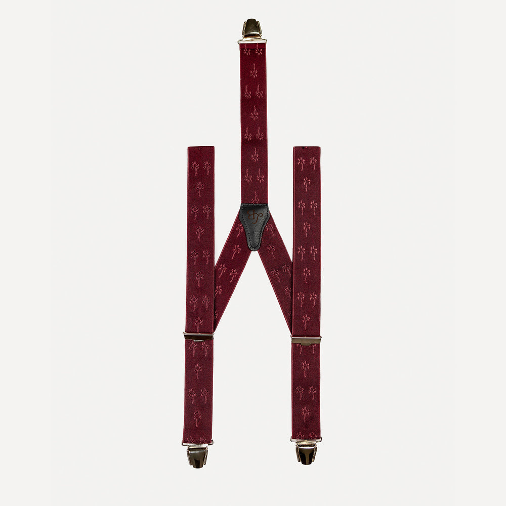 Bretelle fantaisie bordeaux Palmier Matteo face