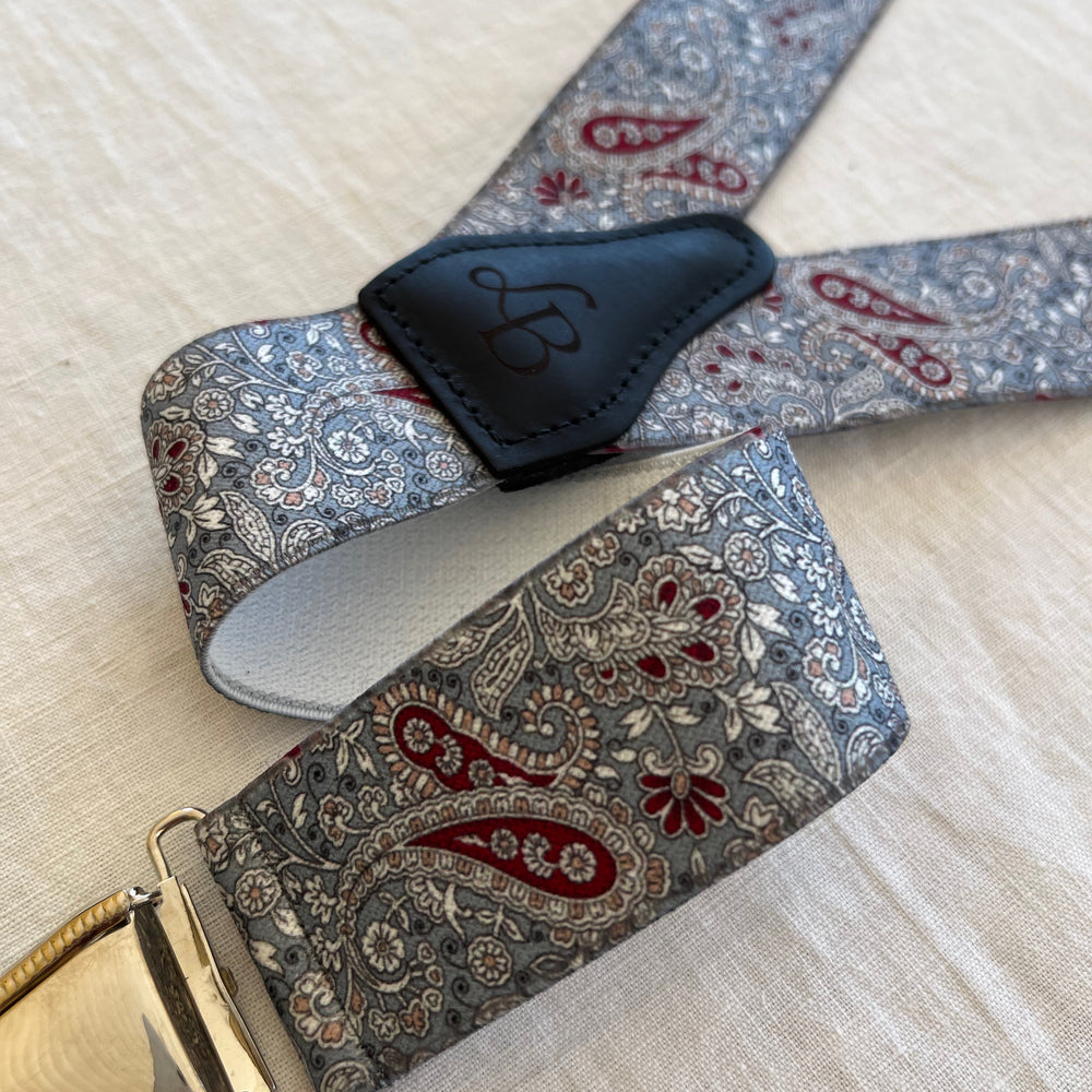 
                  
                    Bretelle fantaisie gris vegetal Henri bande
                  
                