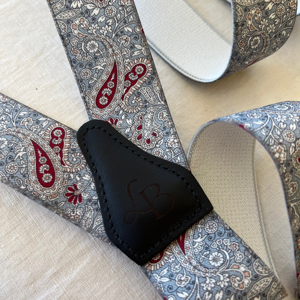 
                  
                    Bretelle fantaisie gris vegetal Henri dos cuir
                  
                