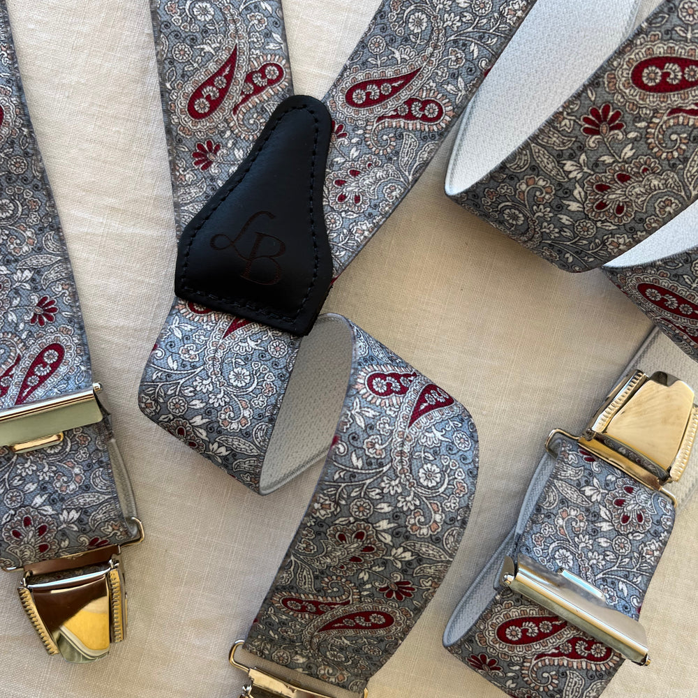 Bretelle fantaisie gris vegetal Henri ensemble