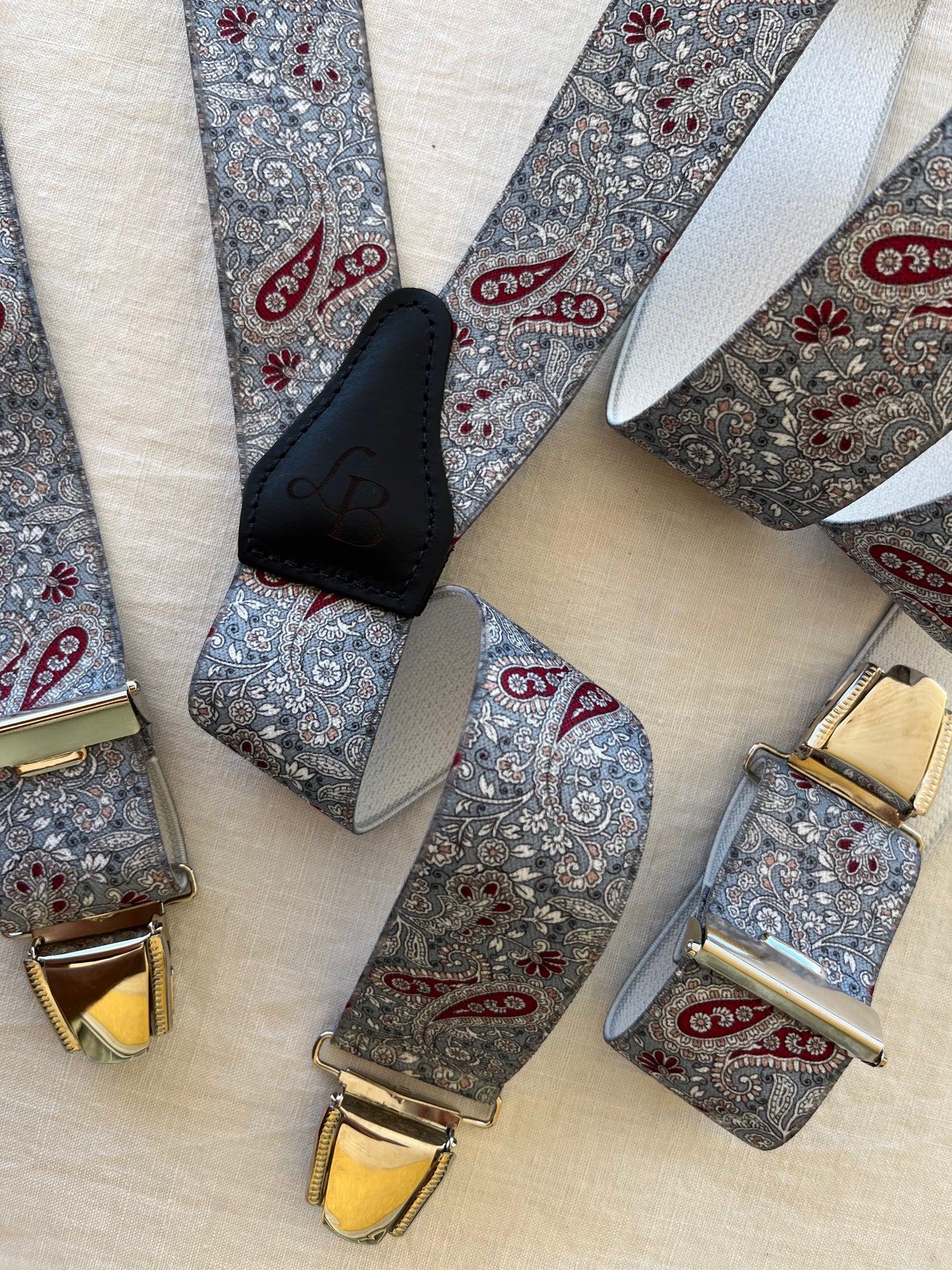 Bretelle fantaisie gris vegetal Henri ensemble