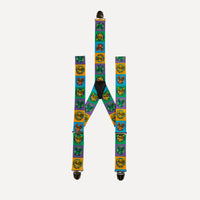 Bretelle fantaisie multicolor tête chien cartoon Gaspard face
