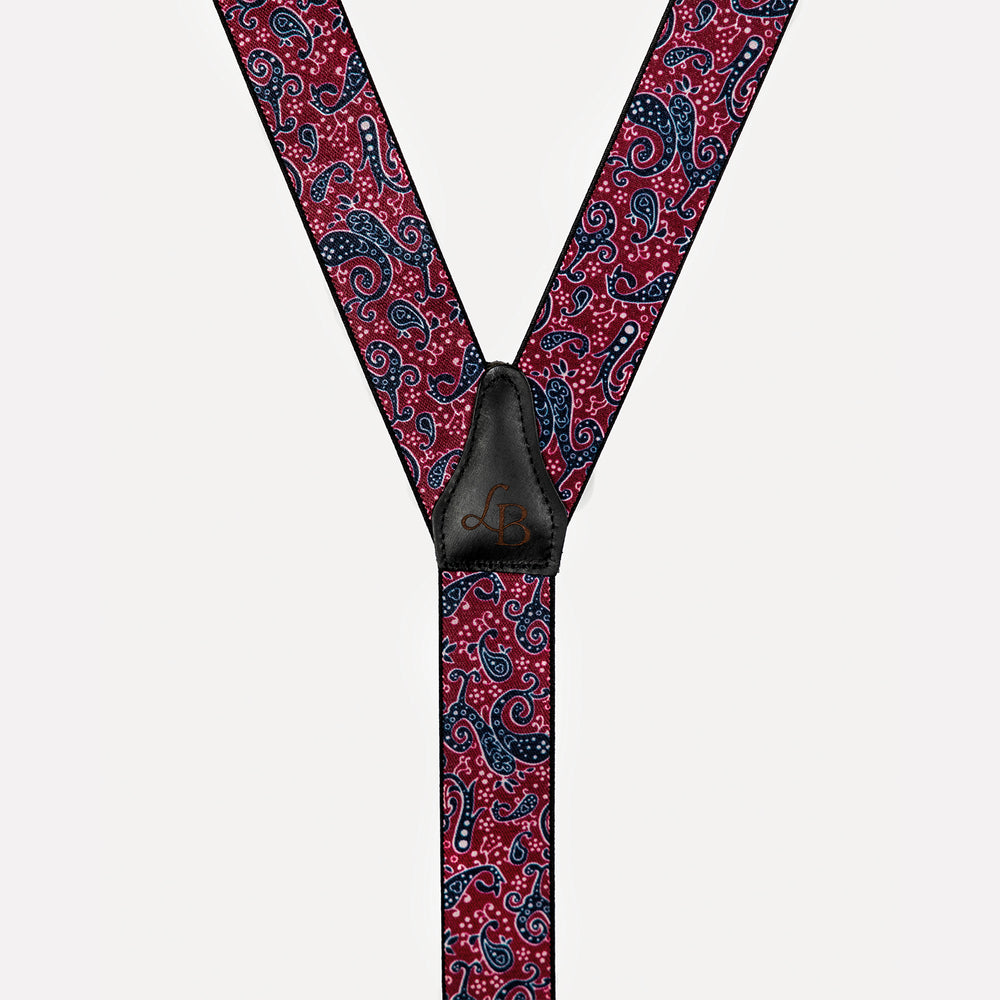 
                  
                    Bretelle fantaisie paisley bordeaux Elias cuir
                  
                