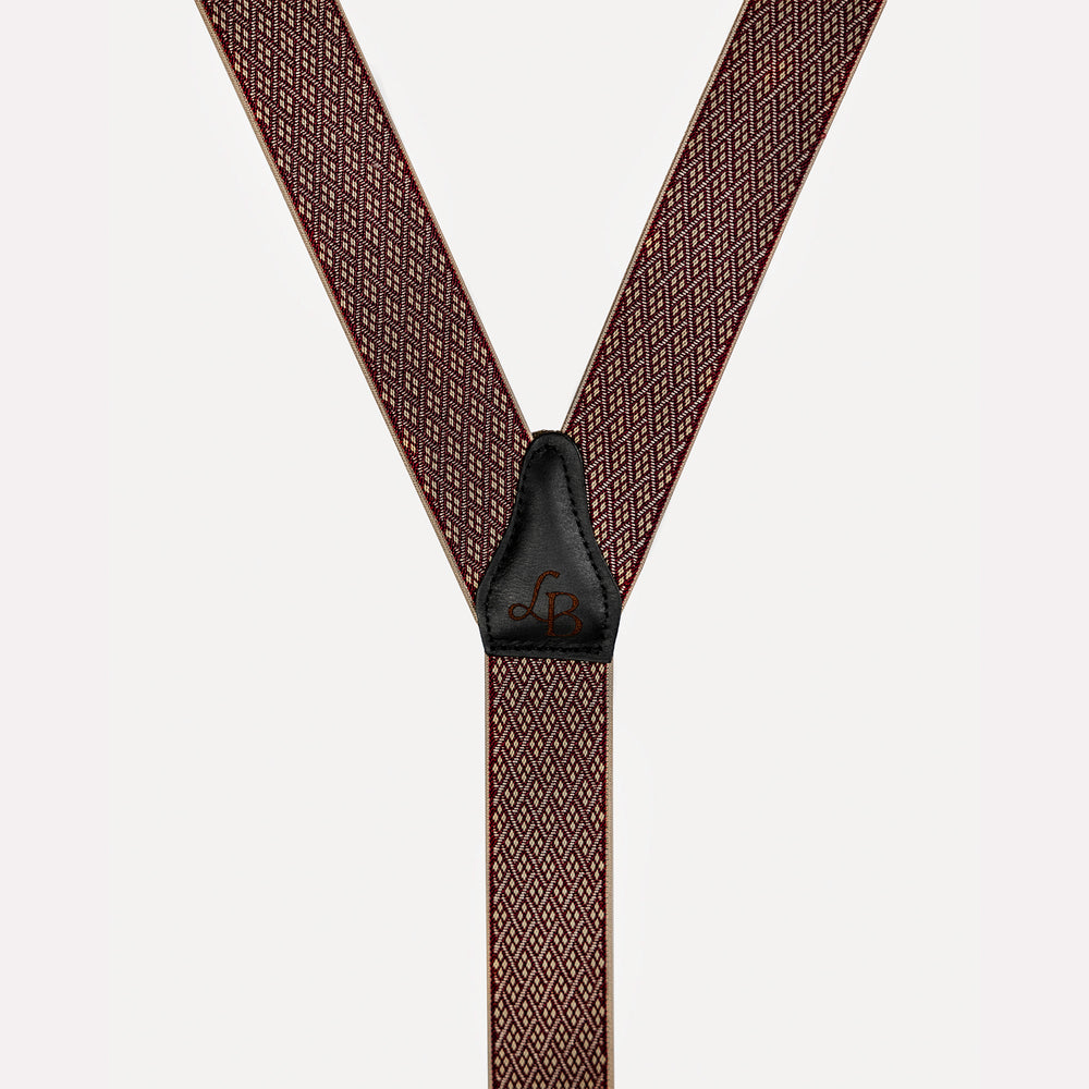 
                  
                    Bretelle patte cuir bordeaux losange quadrille Armand cuir
                  
                