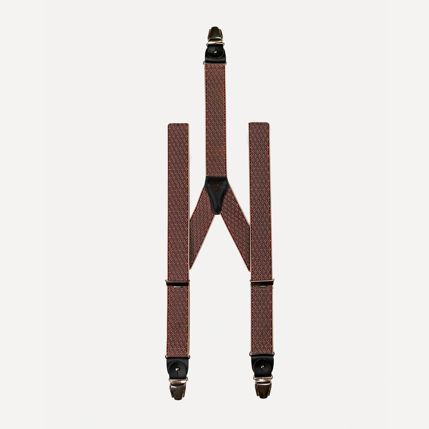 Bretelle patte cuir bordeaux losange quadrille Armand face