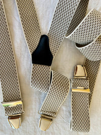 Bretelles beige damier Aurele ensemble