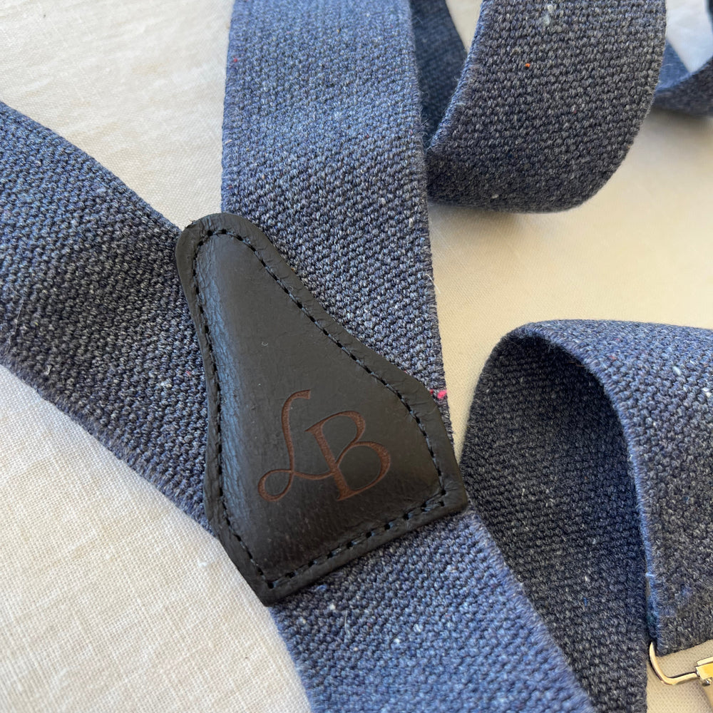 
                  
                    Bretelles homme Rdenim bleu jean Romain dos cuir
                  
                