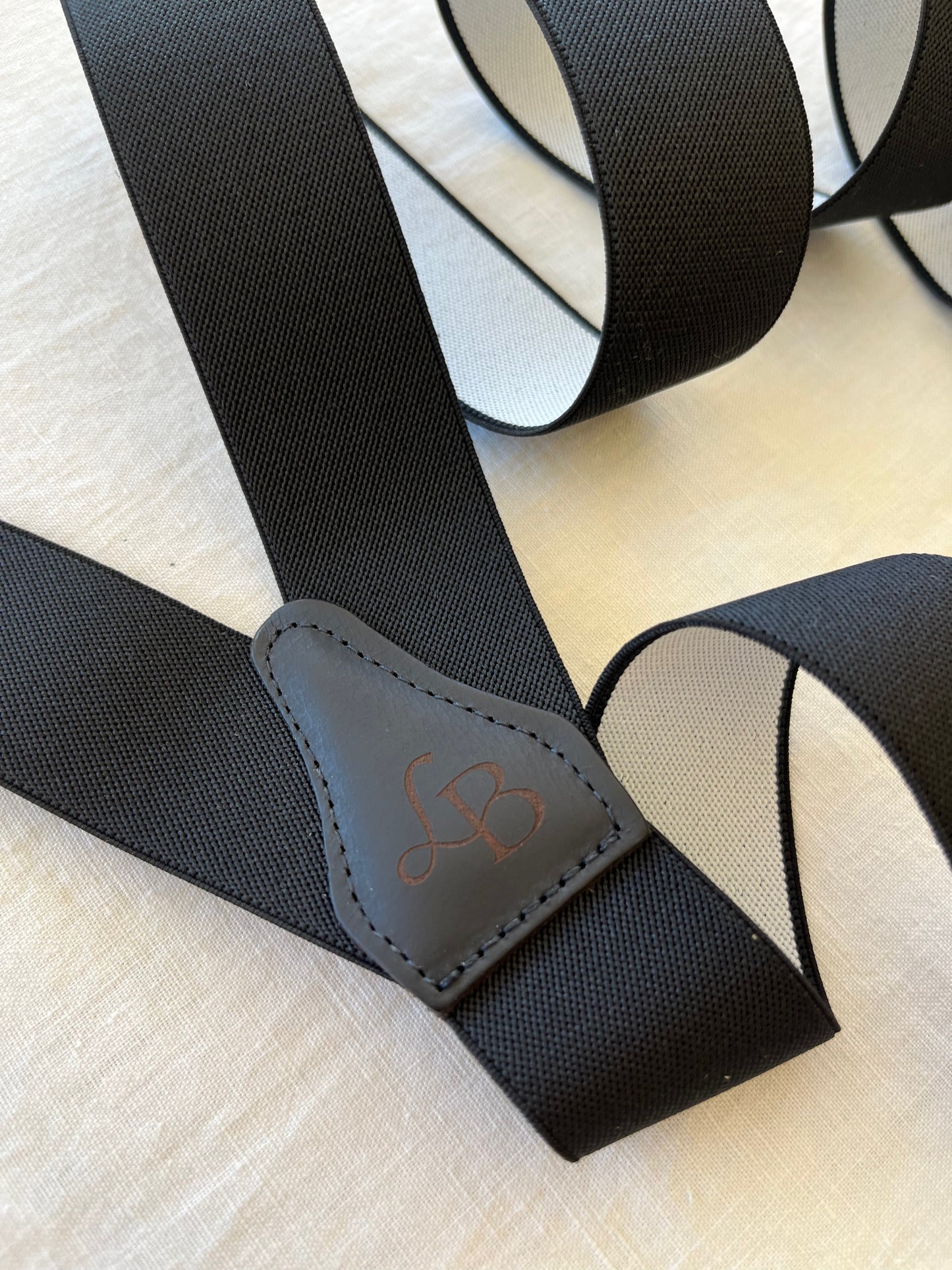 Bretelles homme Unie Noir de Jules dos cuir