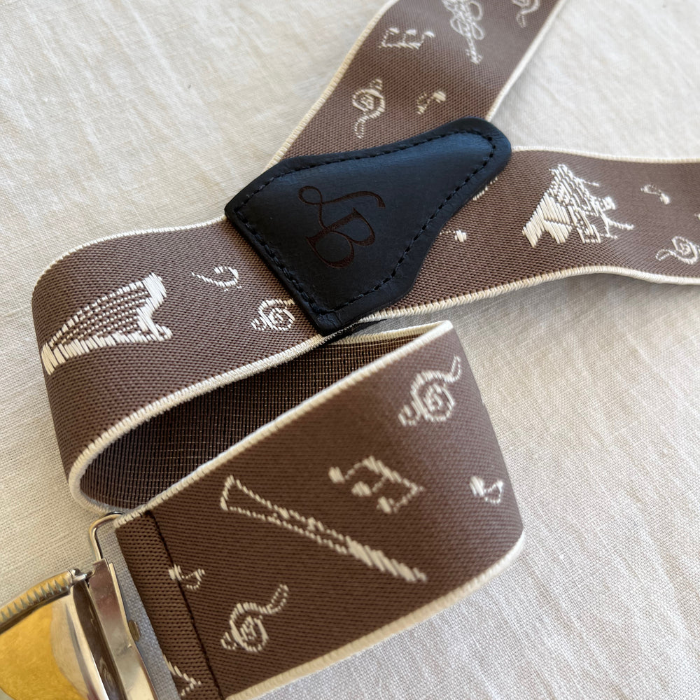 
                  
                    Bretelles homme beige musicale Arnaud bande
                  
                