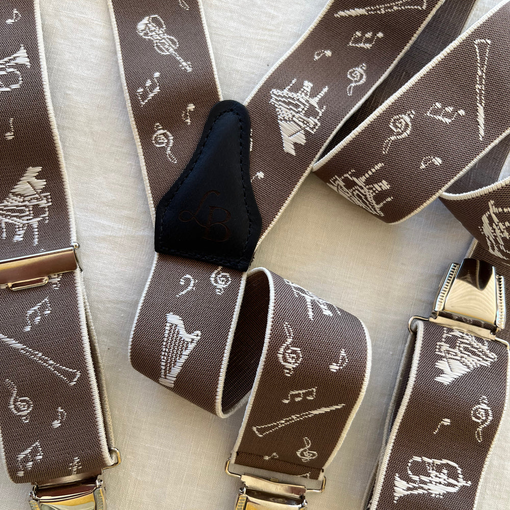 Bretelles homme beige musicale Arnaud ensemble