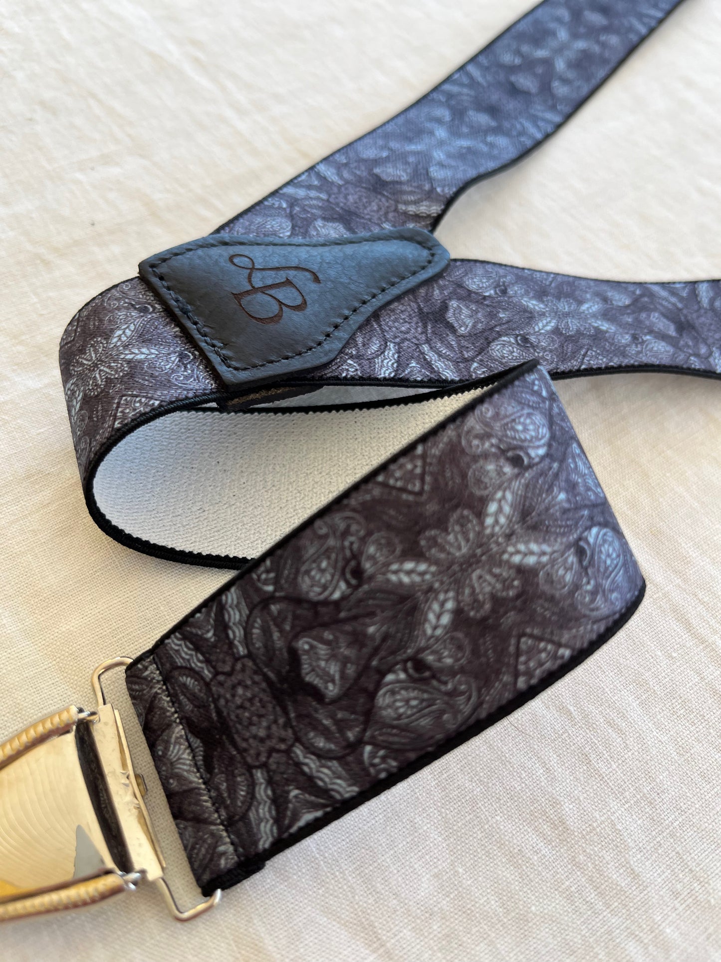 Bretelles homme bleu grisé tête tigre Arthur bande