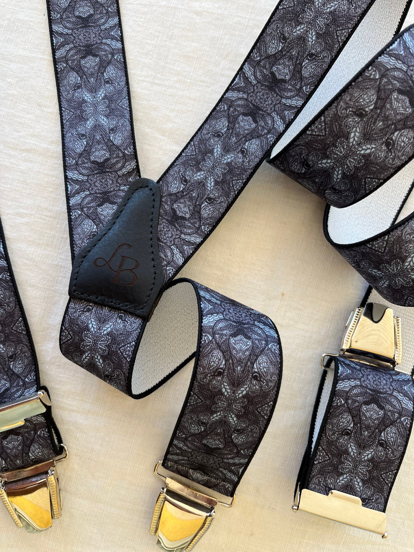 Bretelles homme bleu grisé tête tigre Arthur ensemble