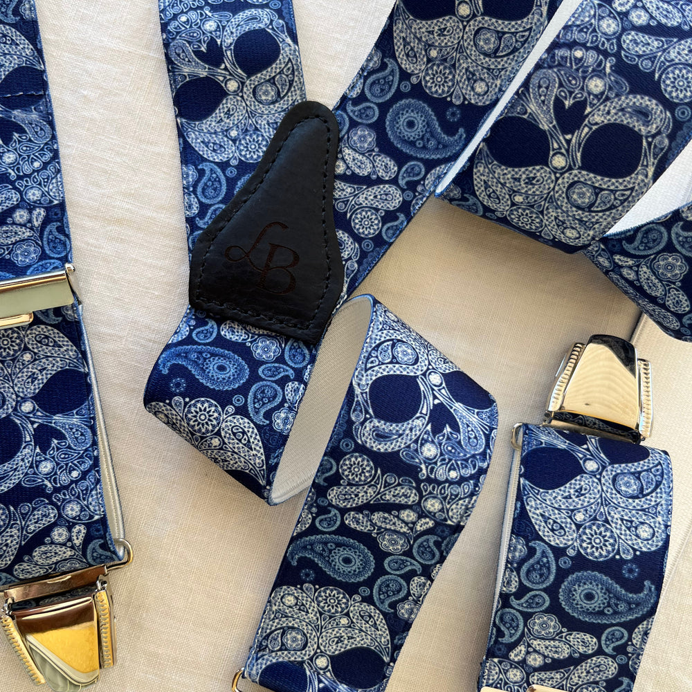 
                  
                    Bretelles homme bleu tête de mort Antonio ensemble
                  
                