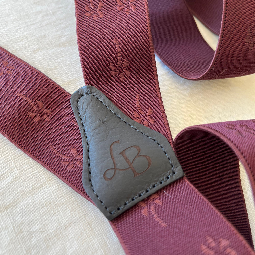 
                  
                    Bretelles homme bordeaux Palmier Matteo dos cuir
                  
                