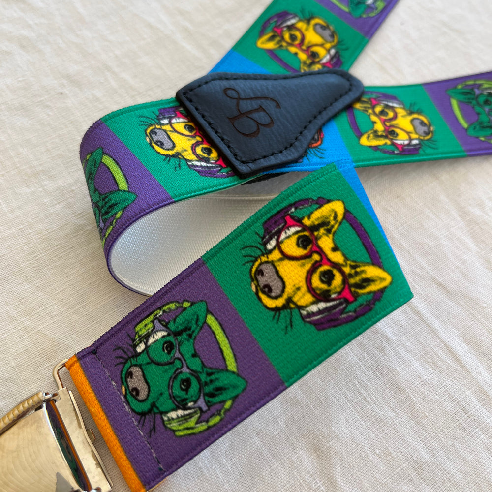 
                  
                    Bretelles homme multicolor tete chien cartoon Gaspard bande
                  
                