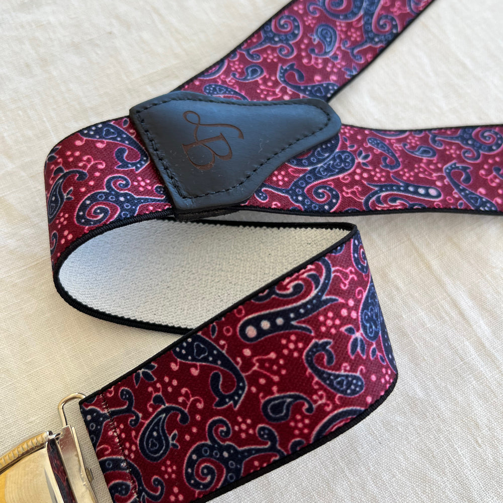 
                  
                    Bretelles homme paisley bordeaux Elias bande
                  
                