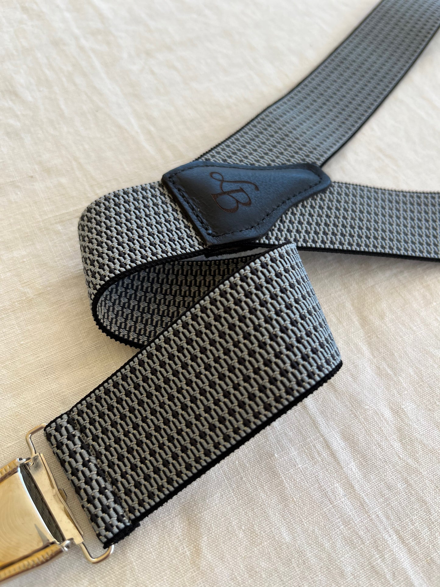 Bretelles homme quadrille bleu clair fonce Benjamin bande