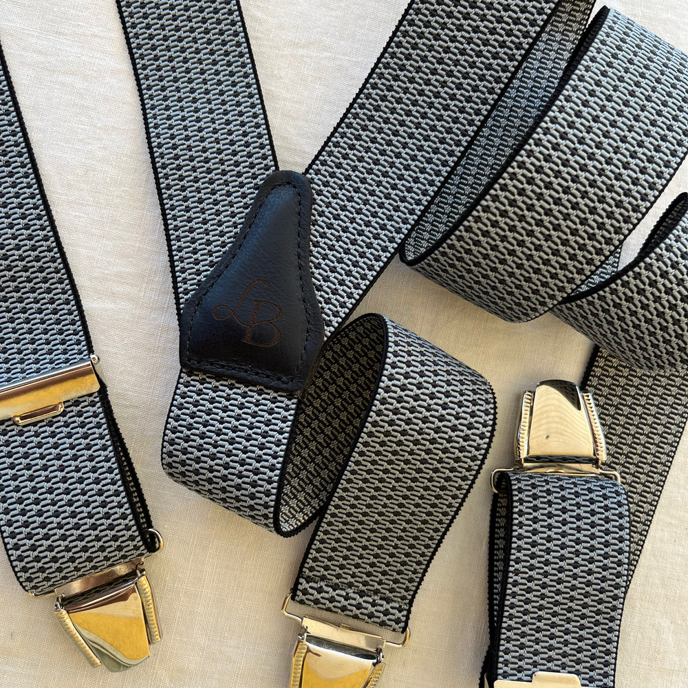 Bretelles homme quadrille bleu clair fonce Benjamin ensemble