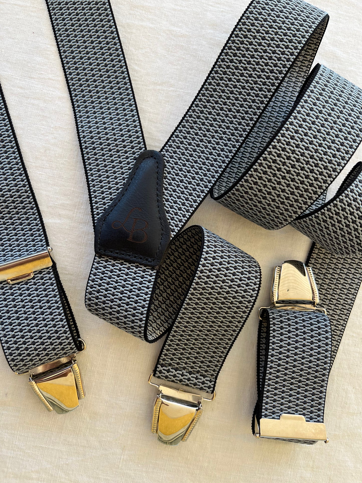 Bretelles homme quadrille bleu clair fonce Benjamin ensemble