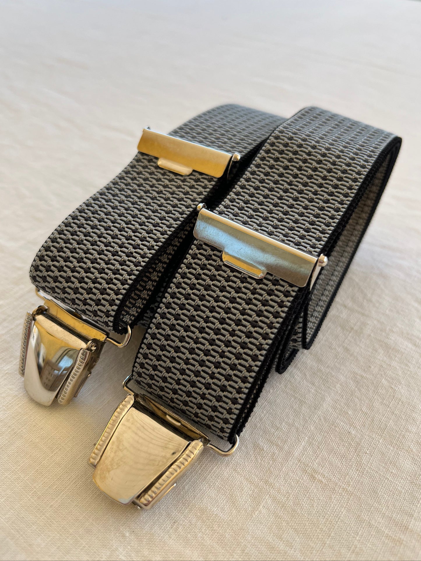 Bretelles homme quadrille bleu clair fonce Benjamin plie