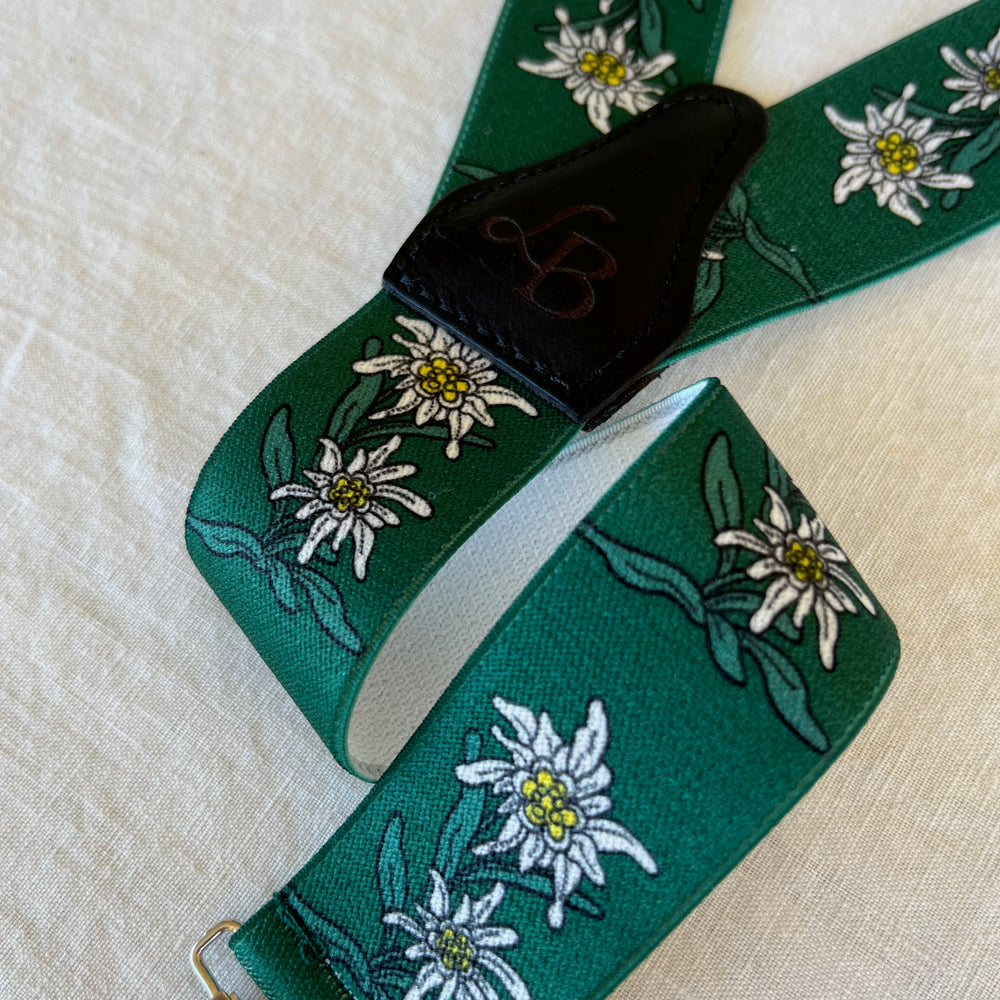 
                  
                    Bretelles homme vert fleur Sebastien bande
                  
                