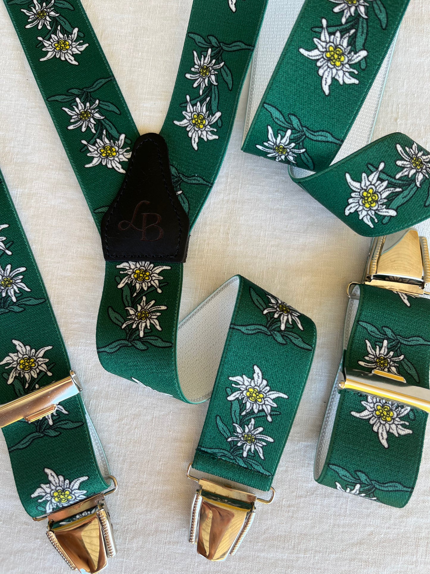 Bretelles homme vert fleur Sebastien ensemble