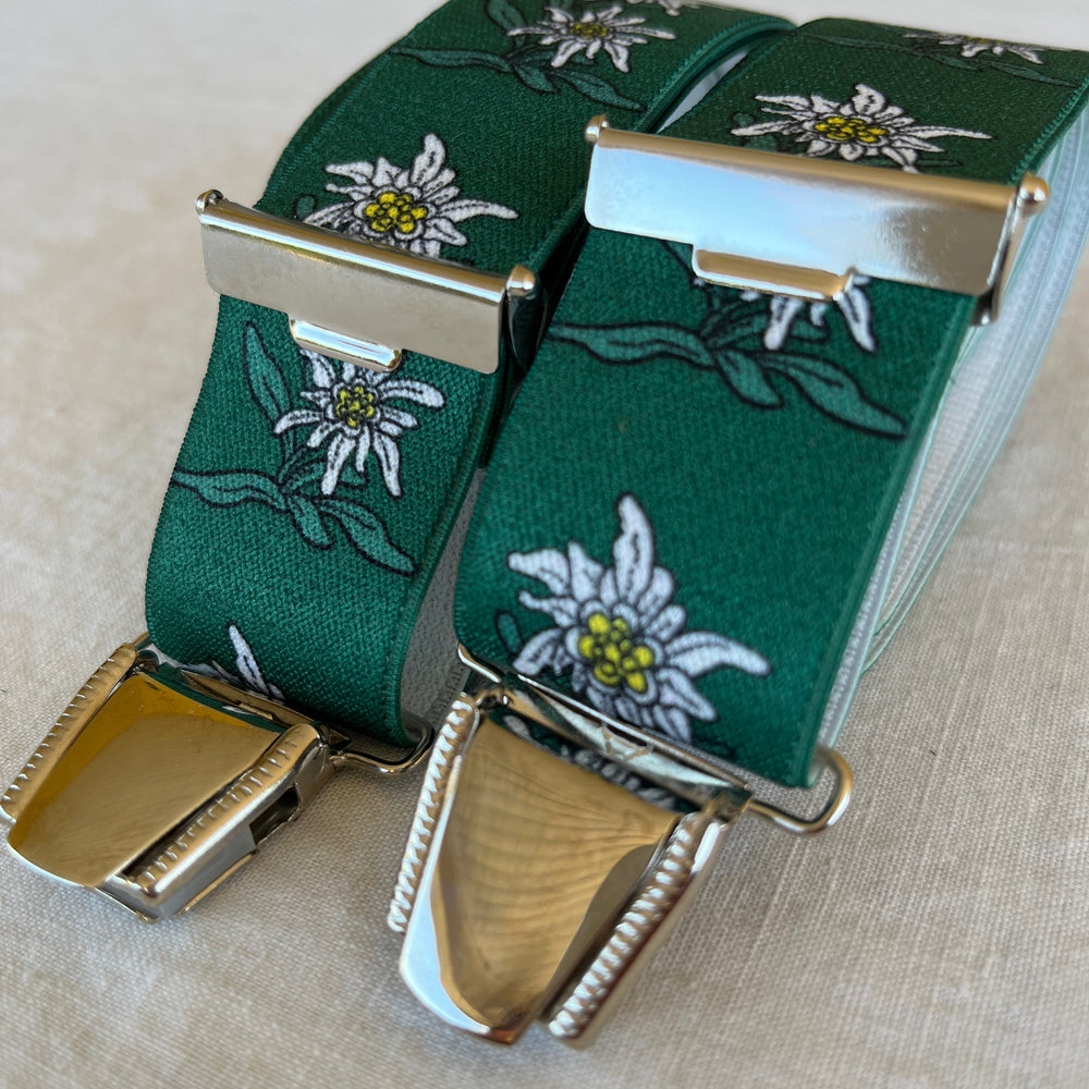 
                  
                    Bretelles homme vert fleur Sebastien plie
                  
                