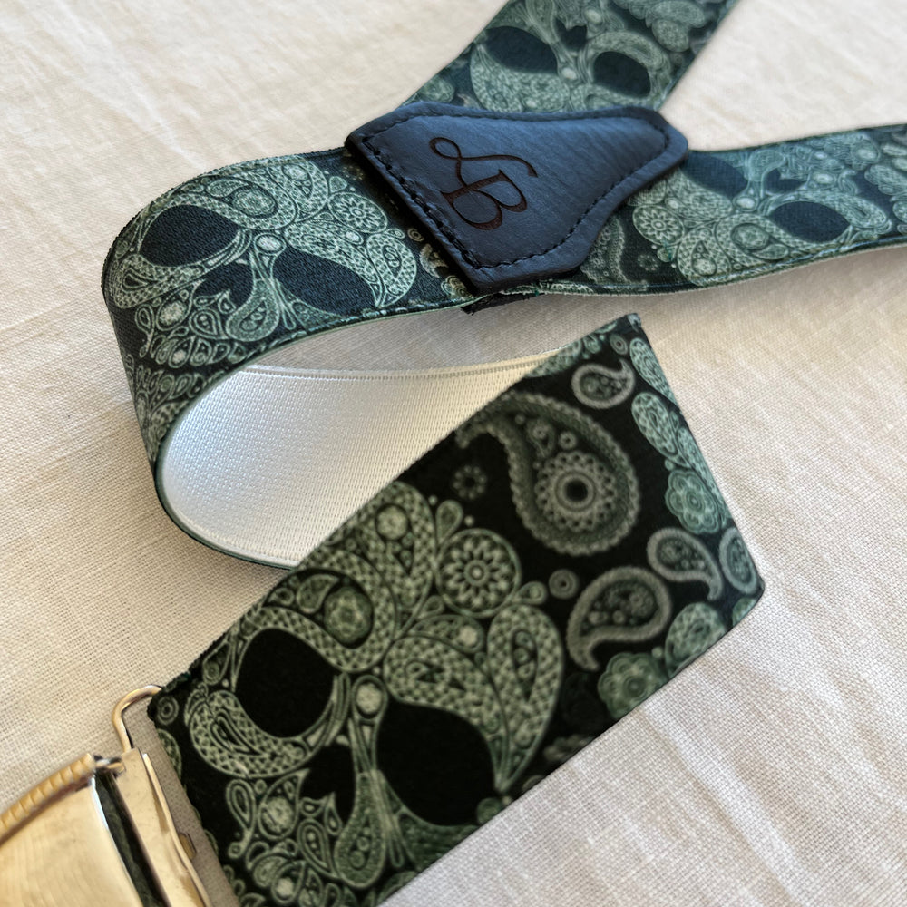 
                  
                    Bretelles homme vert tete de mort Emile bande
                  
                