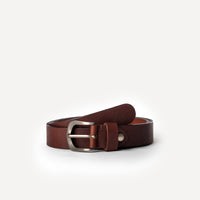 Ceinture fine en cuir marron de Celestin