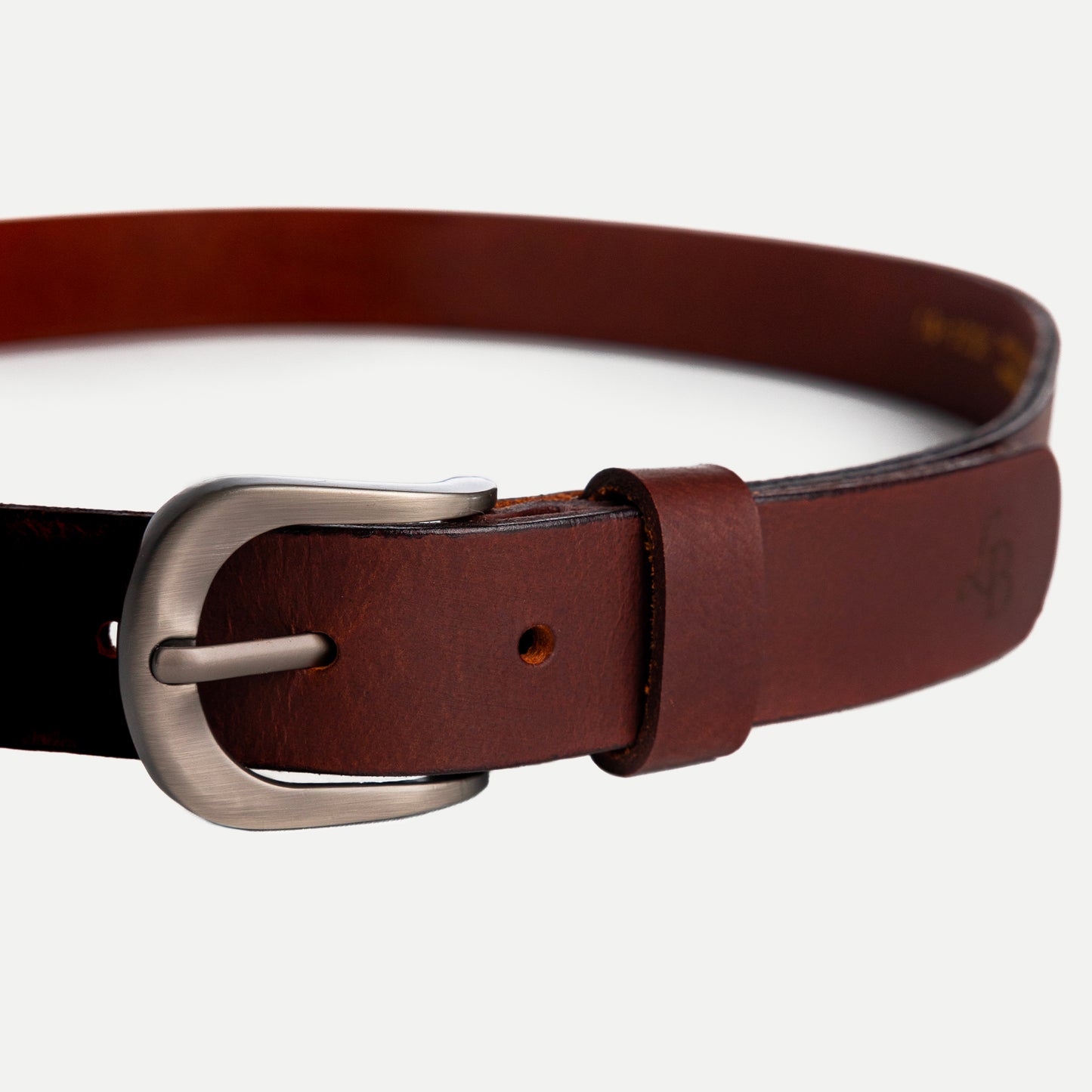 Ceinture fine en cuir marron de Celestin boucle