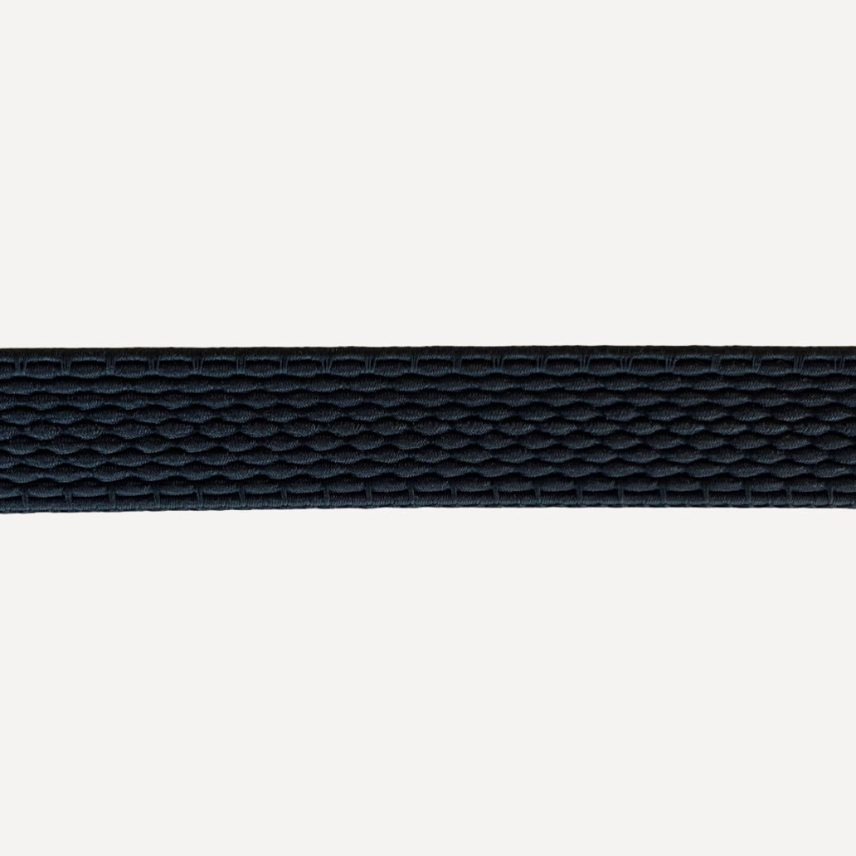 Ceinture tressee noire en tissu et cuir Tom bande