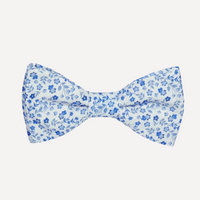 Noeud Papillon blanc à fleur bleu de Balthazar