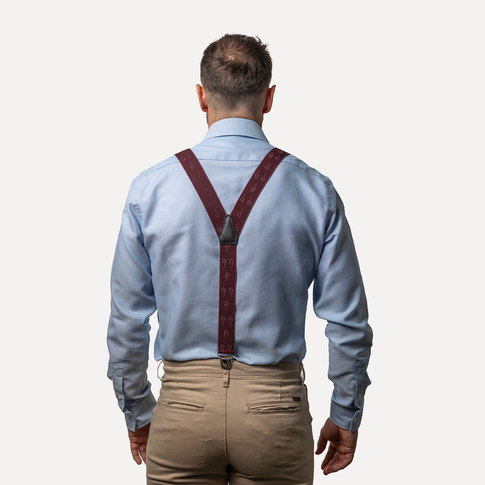 
                  
                    homme dos chemise bleue Bretelle fantaisie bordeaux Palmier Matteo
                  
                
