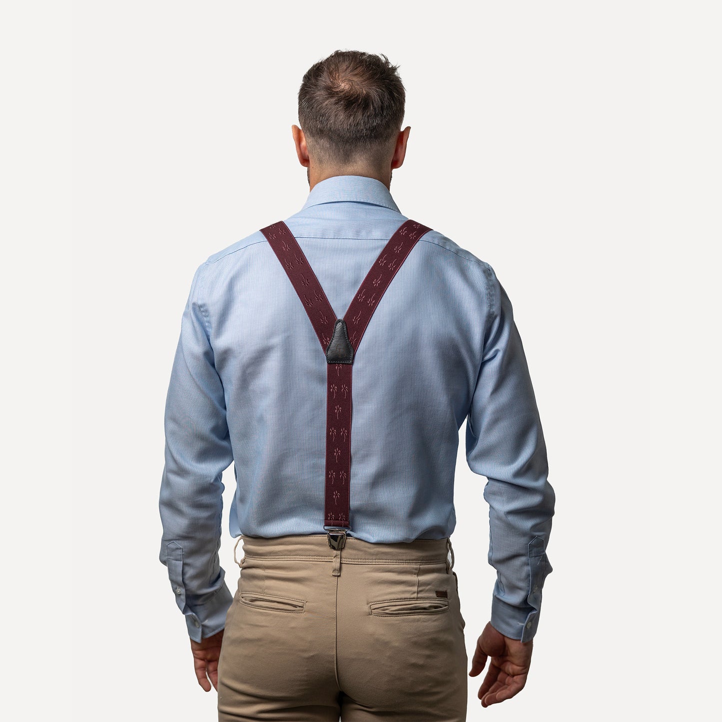 homme dos chemise bleue Bretelle fantaisie bordeaux Palmier Matteo