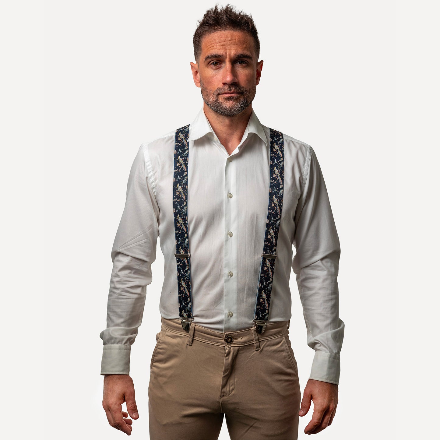 homme face chemise blanc Bretelle fantaisie noir phenix Arsene