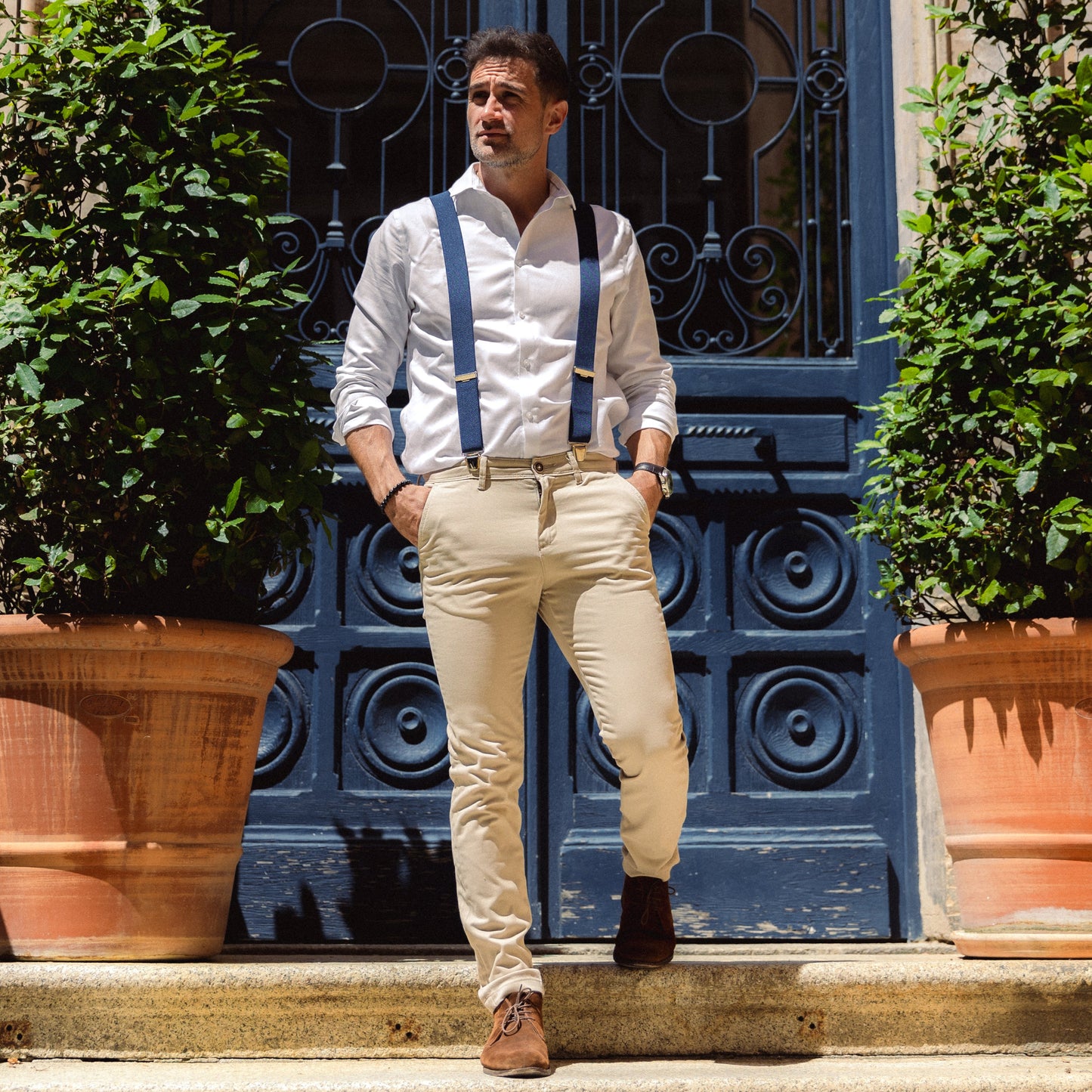 look homme Bretelle Unie Bleu Marine de Charles